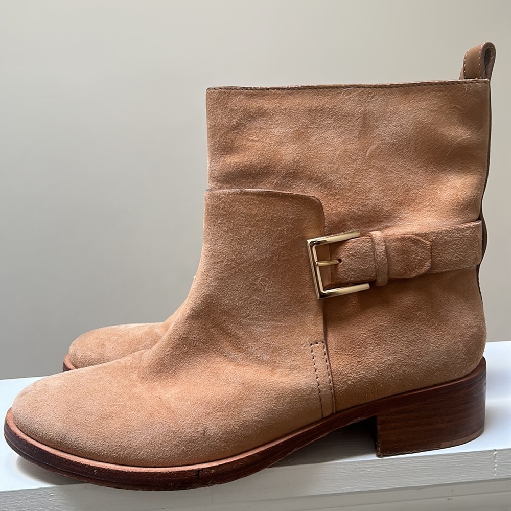 Tory Burch Tan Suede Ankle Boots
